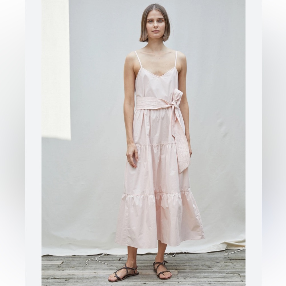 Apiece Apart Marjana Spaghetti Maxi Dress in Blush